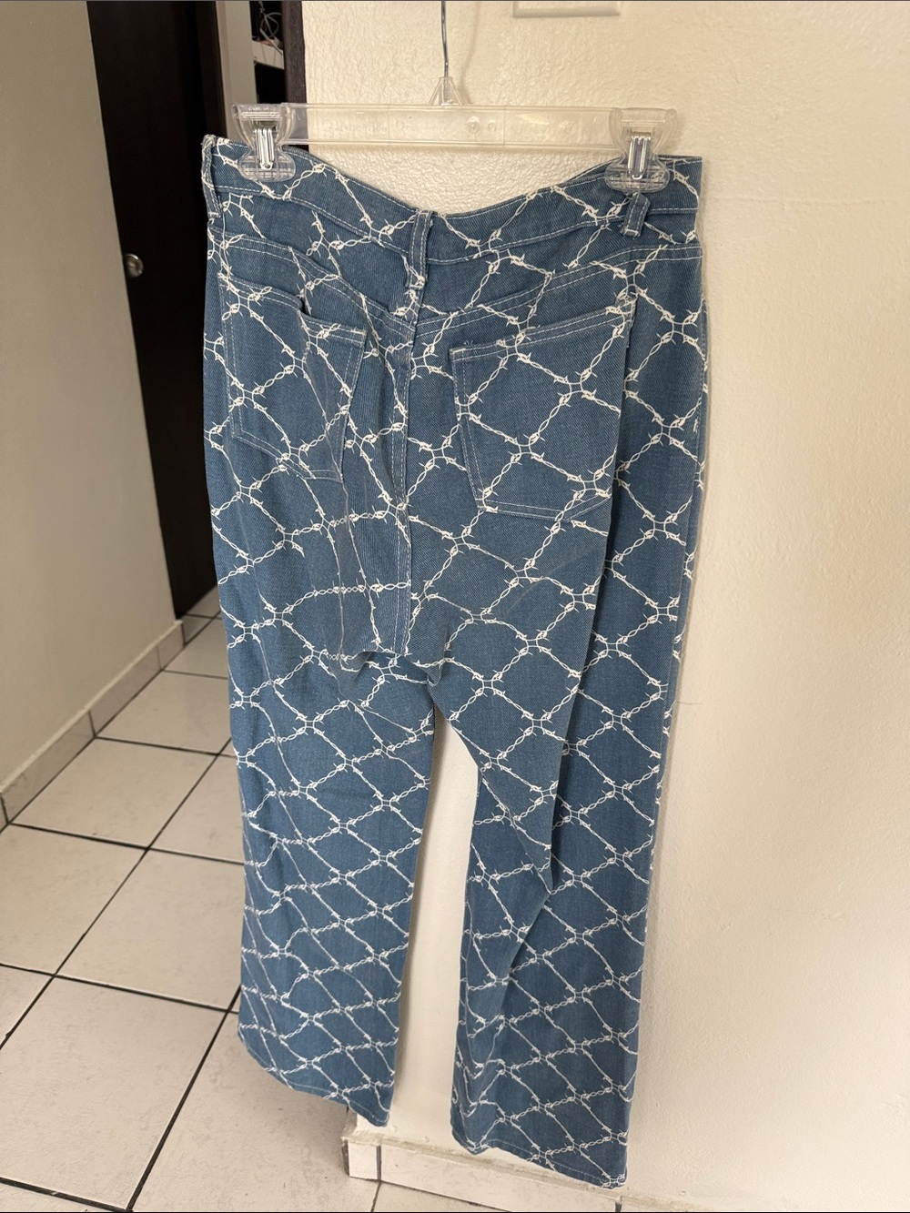 SHEIN Blue Patterned High-Waist Jeans